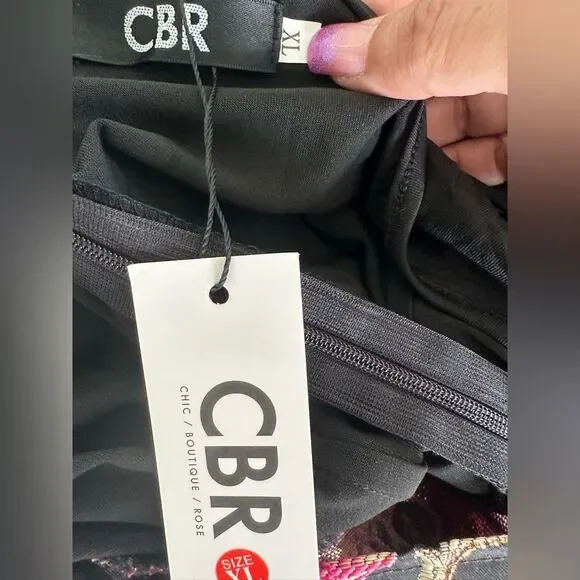 Chic Boutique Rose NWT Asian Brocade Floral Metallic Embroidered NWT Romper XL - Picture 5 of 6